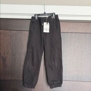 Zara Kids Endless Playtime Black Chino Joggers Size 6/7
